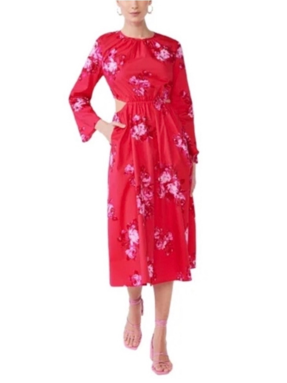NWOT: Scoop NYC side cut out floral dress in Size Small